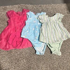 Bundle of 3 baby girl dresses 0-3 months